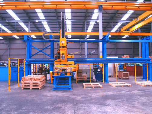 Coils outlet and stacking area on Pallet.