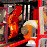 Recoiler with rollers wrapping system detail