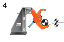 Recoiler with rollers wrapping system detail