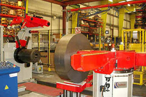 Four arms capstan for recoiler unit