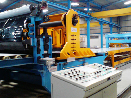 PVC Film Applicator + Flying Shear for stainless steel strip of 2000 x 12 mm